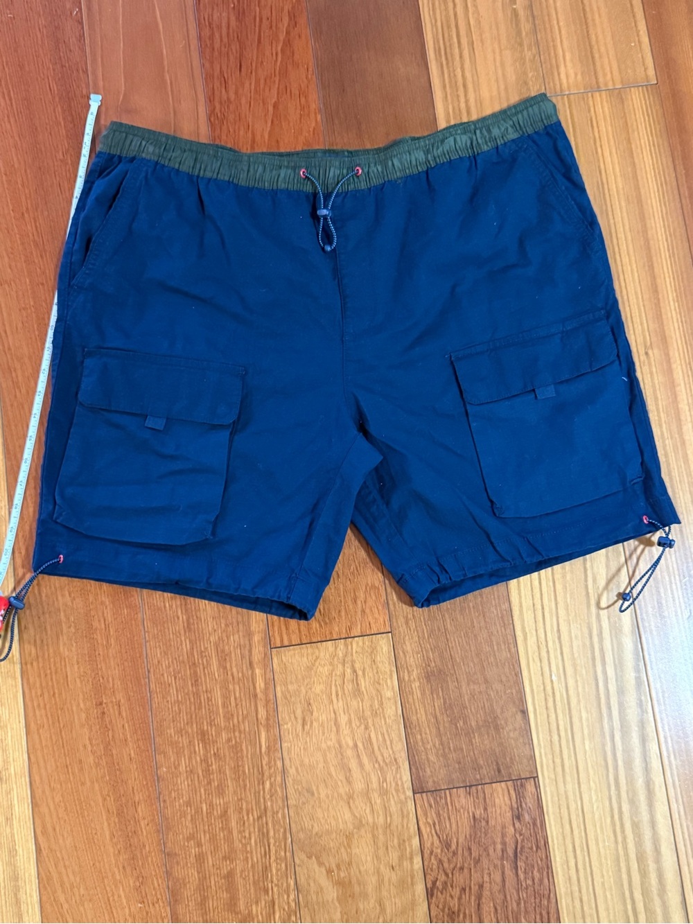 Tommy Hilfiger Navy Cargo Drawstring Waist Shorts
